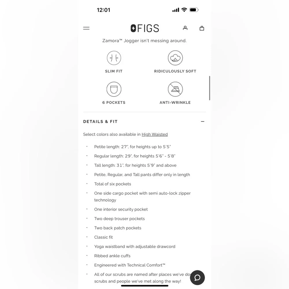 FIGS Zamora Jogger Scrub Pants Women’s Medium Tall - Picture 3 of 8